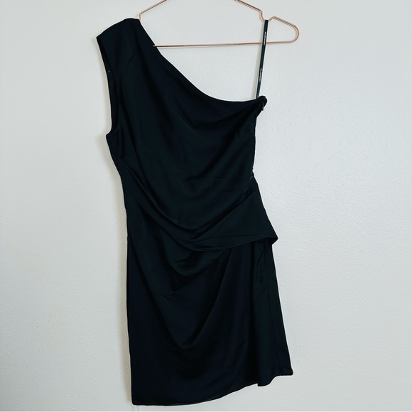 New Roland Mouret Asymmetric Stretch Silk Crepe Mini Dress One-Shoulder - Picture 10 of 15